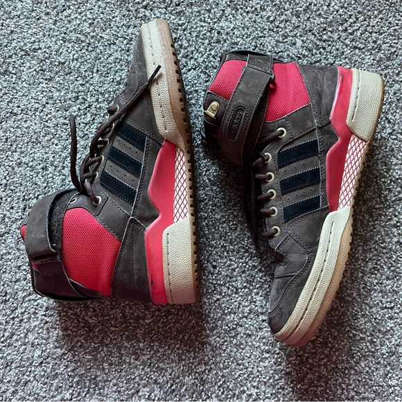 Adidas forum high top brown and red men 9.5 - Picture 1 of 9